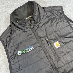 Carhartt Vest Mens XL Black Rain Defender Quilted Insulated Full Zip OV2286-M